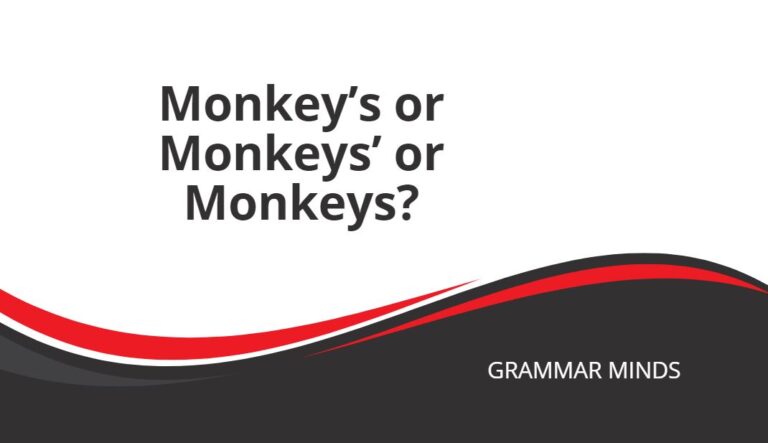 Monkey’s or Monkeys’ or Monkeys?