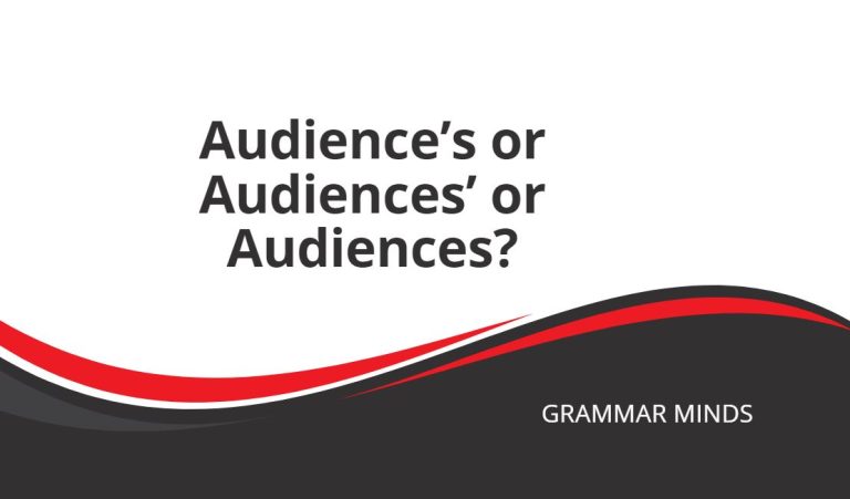Audience’s or Audiences’ or Audiences?