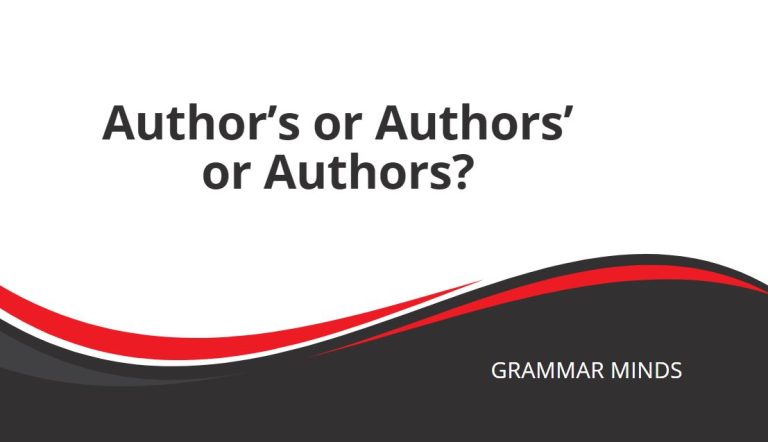 Author’s or Authors’ or Authors?