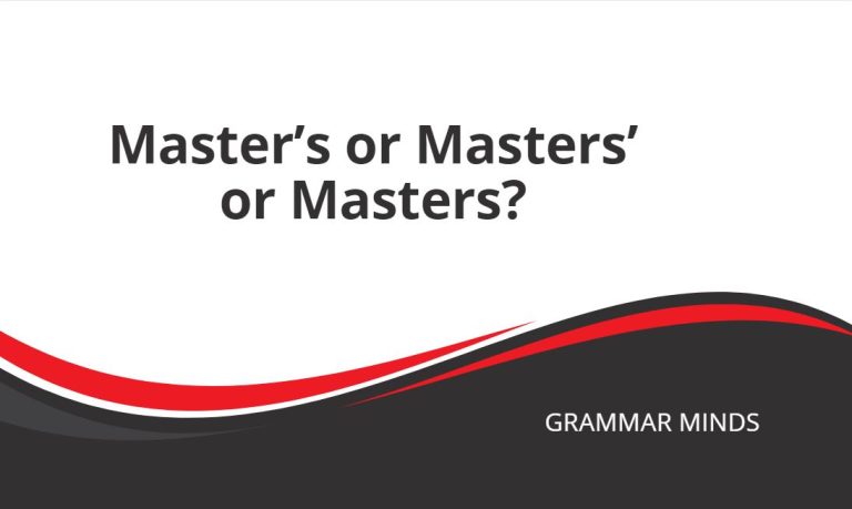 Master’s or Masters’ or Masters?