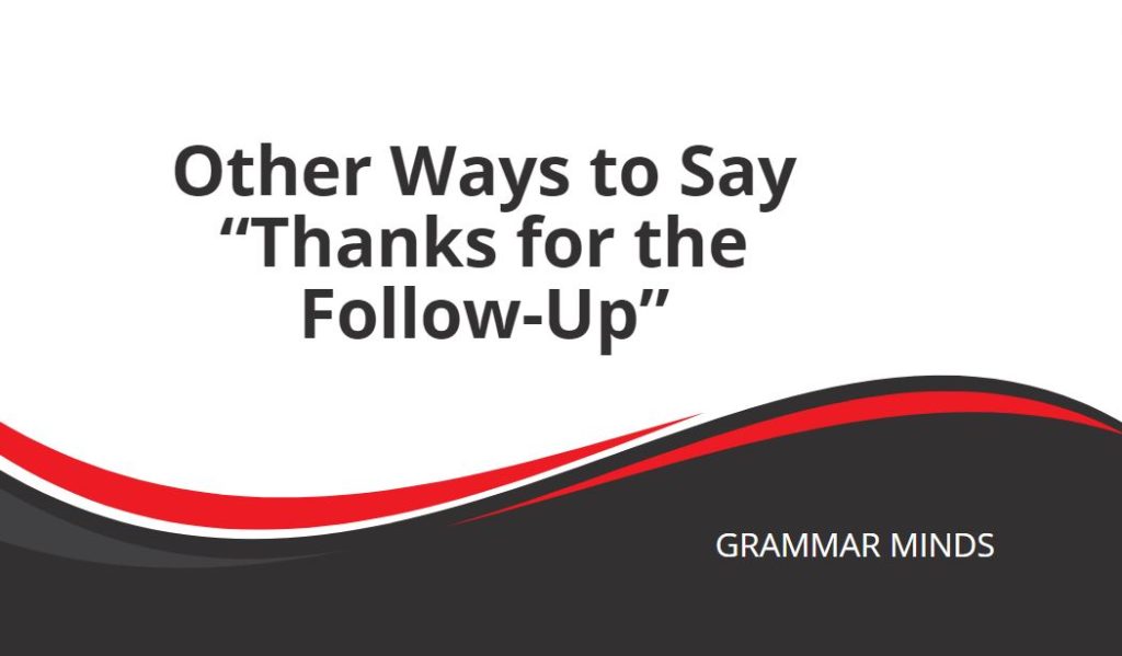 other ways to say thanks for the follow up